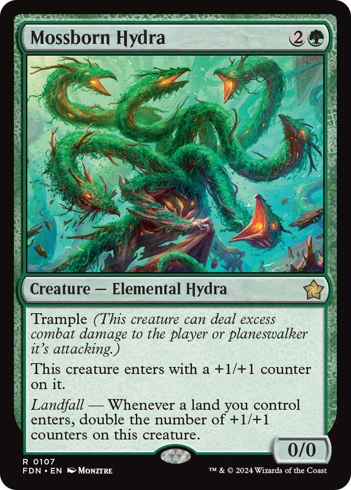 Mossborn Hydra (Foil) - Foundations (FDN)