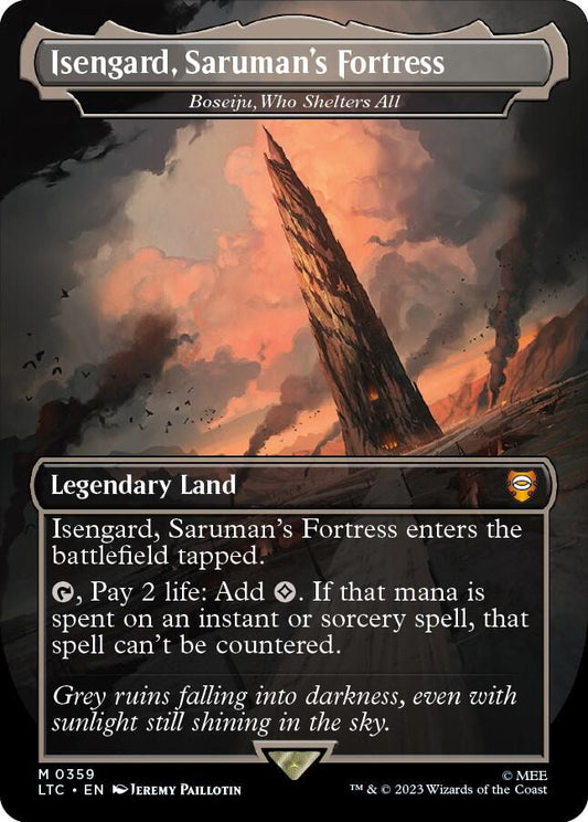 Isengard, Saruman's Fortress (Foil) - Boseiju, Who Shelters All - Commander: The Lord of the Rings: Tales of Middle-earth (LTC)