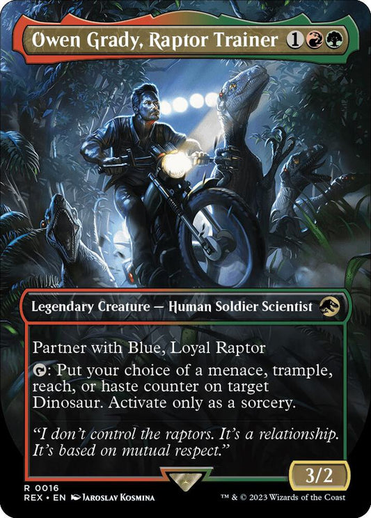 Owen Grady, Raptor Trainer (Borderless) - Universes Beyond: Jurassic World Collection (REX)